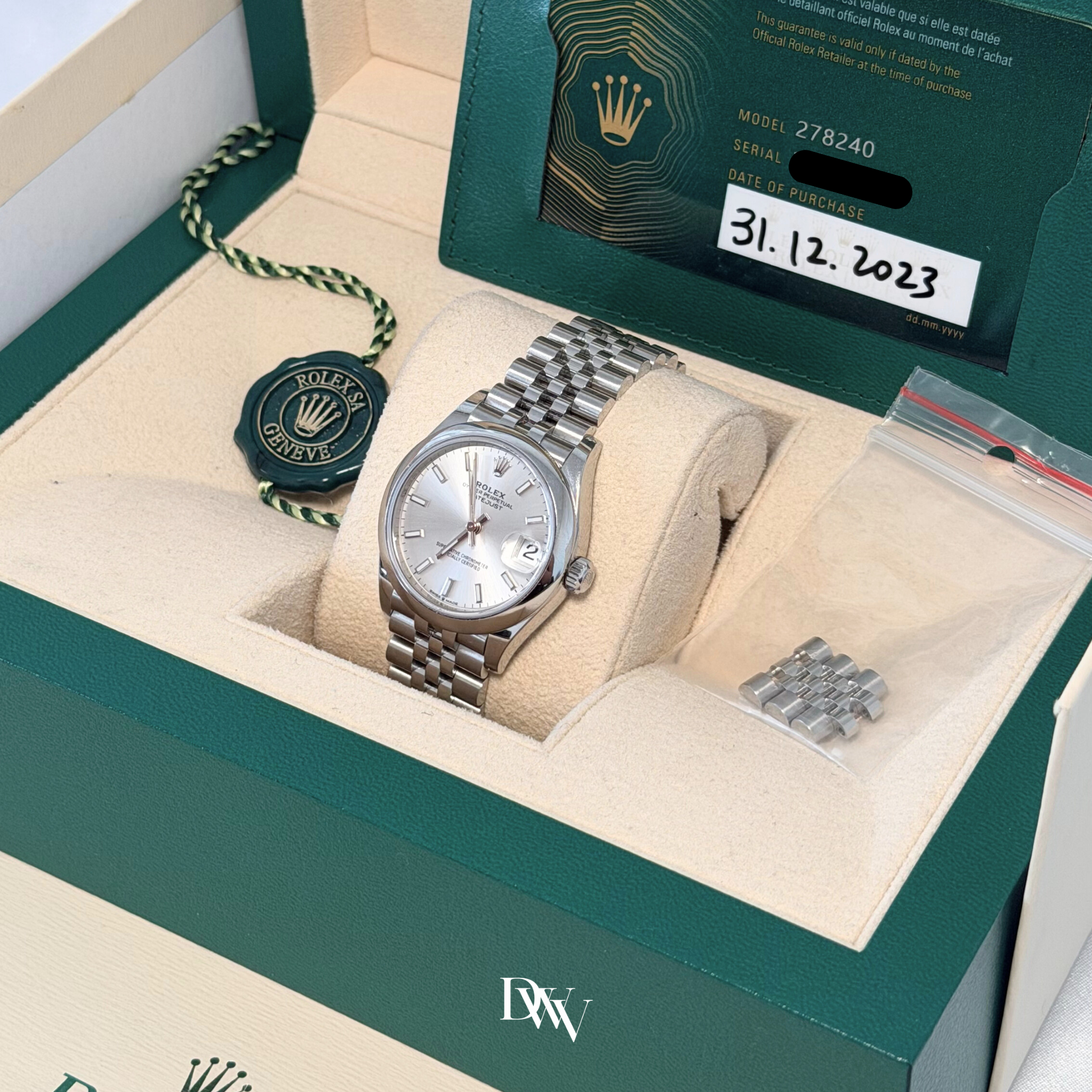 2023 Rolex Datejust 31 Silver Dial Stainless Steel 278240
