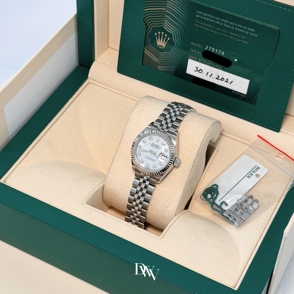2021 Rolex Lady Datejust 28 Mother Of Pearl Dial Stainless Steel 279174