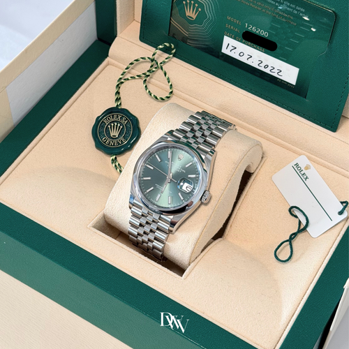 2022 Rolex Datejust 36 Mint Green Dial Stainless Steel 126200