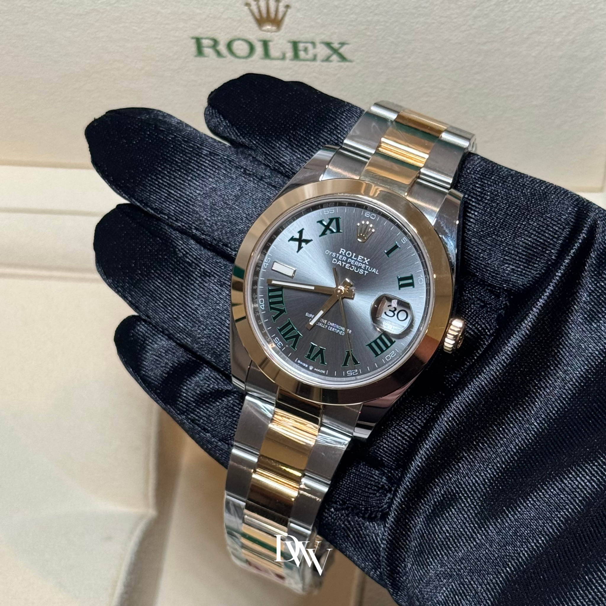 2023 Rolex Datejust 41 "Wimbledon" Dial Two Tone Oystersteel 126303