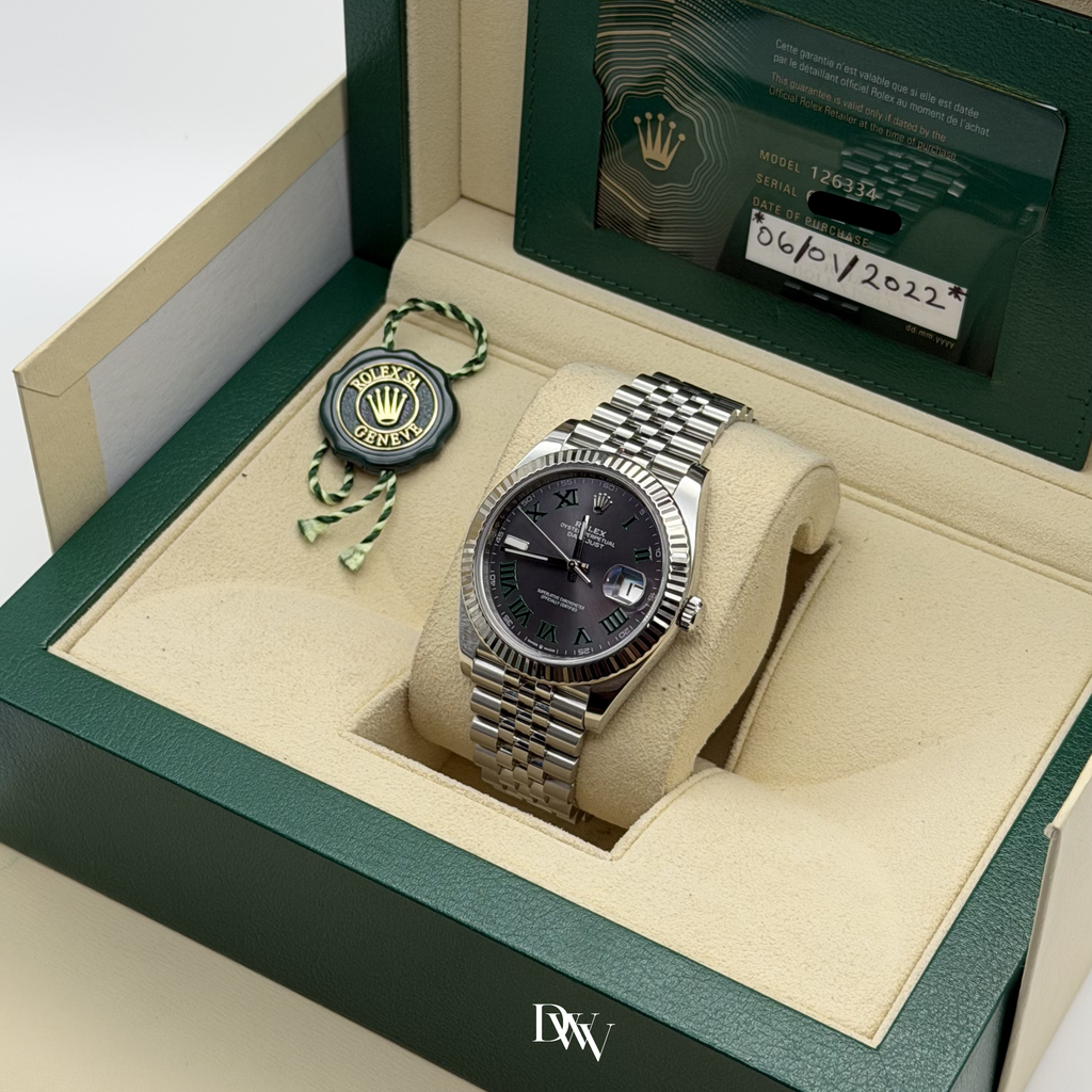 2022 Rolex Datejust 41 "Wimbledon" Dial Stainless Steel 126334