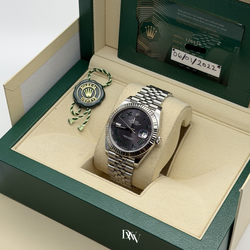 2022 Rolex Datejust 41 "Wimbledon" Dial Stainless Steel 126334