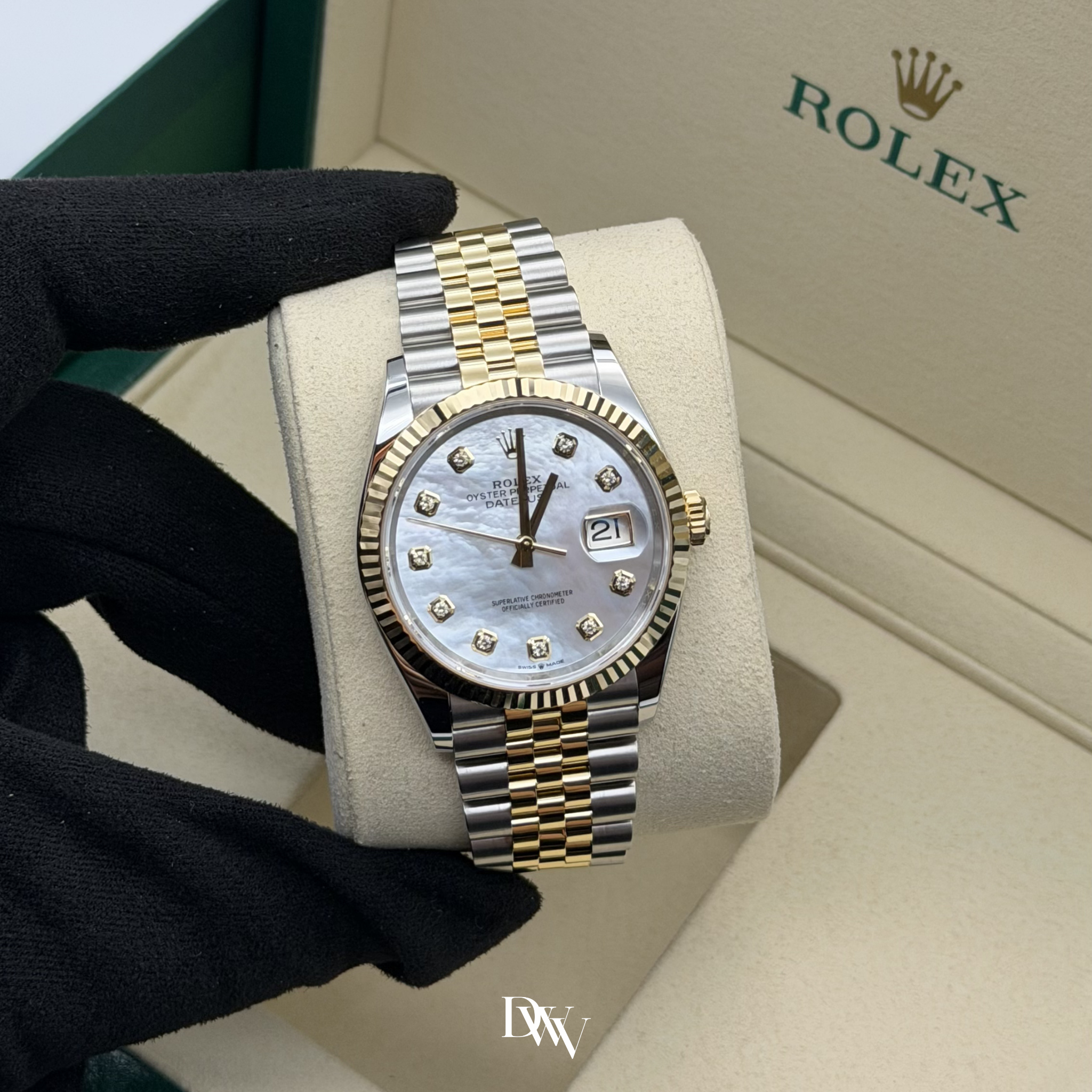 2026 Rolex Datejust 36 Mother Of Pearl Dial Two Tone Yellow Gold 126233