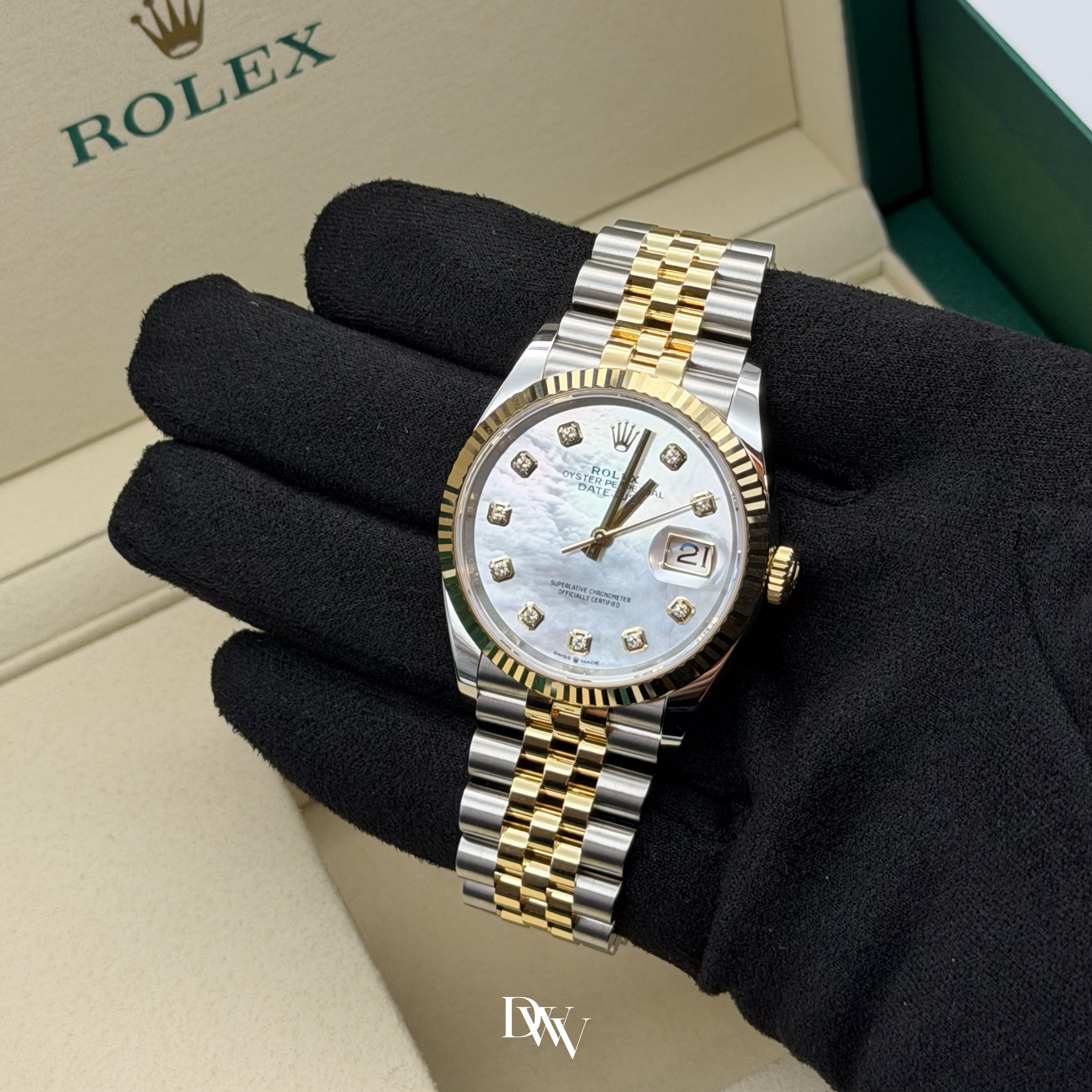 2026 Rolex Datejust 36 Mother Of Pearl Dial Two Tone Yellow Gold 126233
