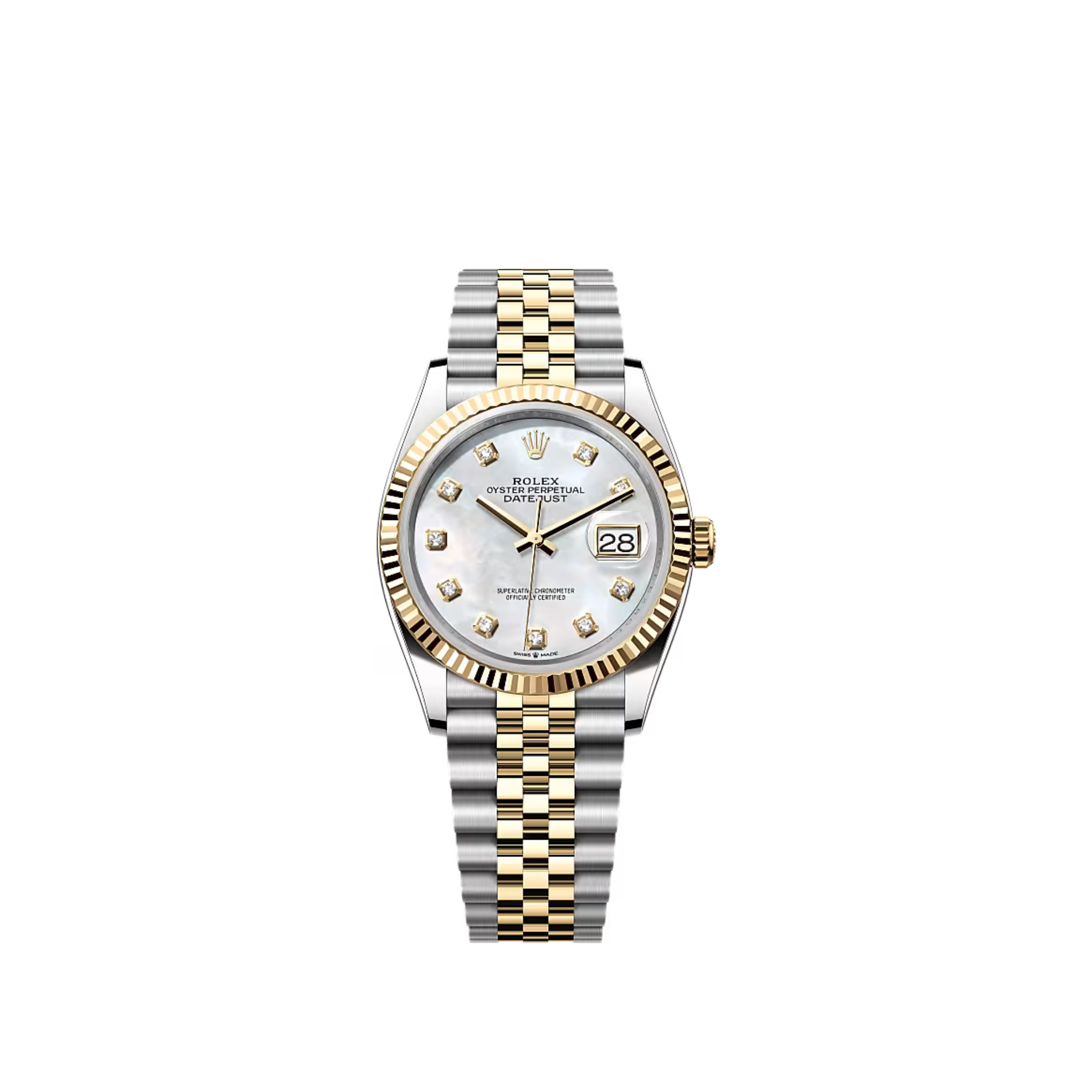 2026 Rolex Datejust 36 Mother Of Pearl Dial Two Tone Yellow Gold 126233